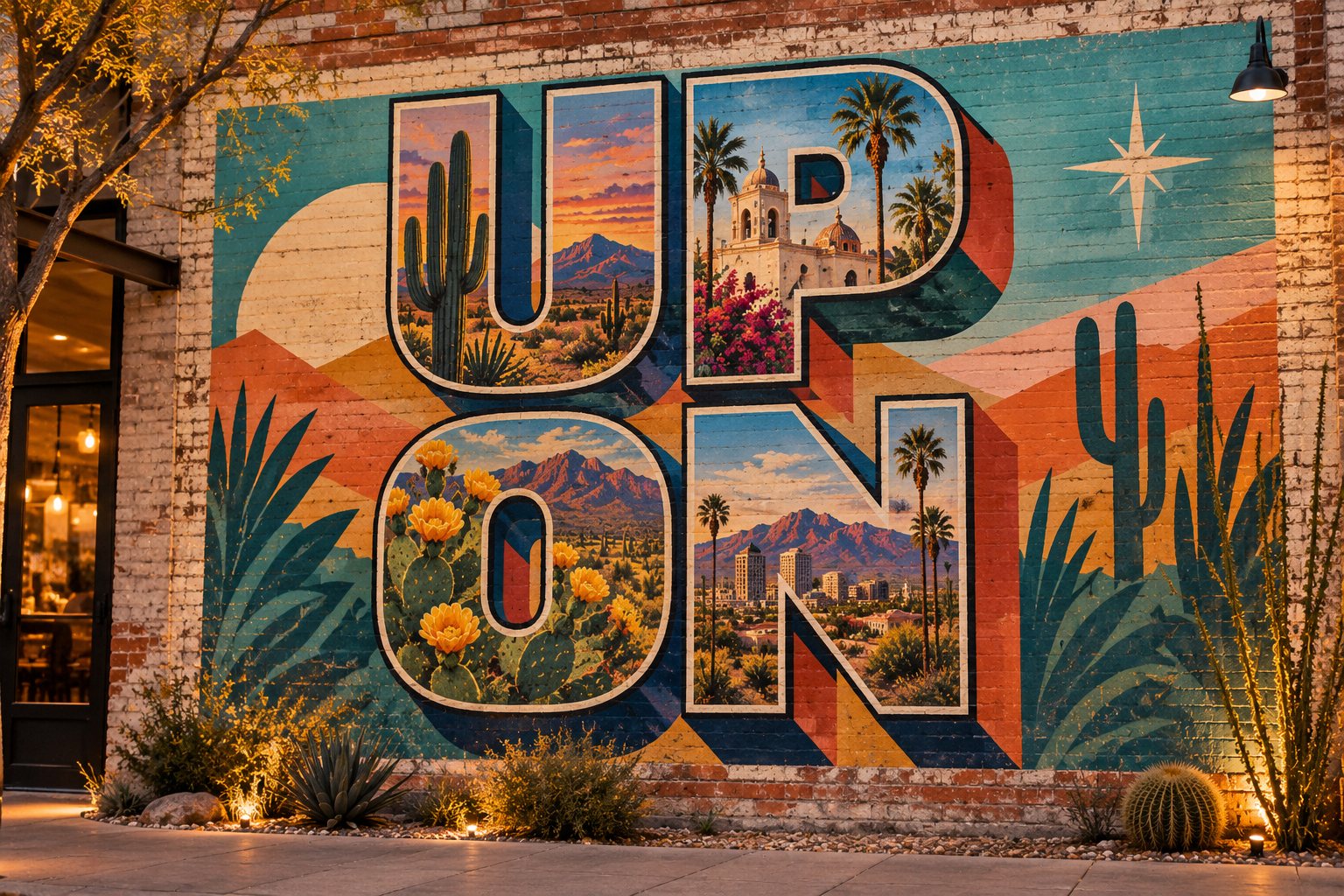 UP/ON wall mural concept for Uptown Tucson