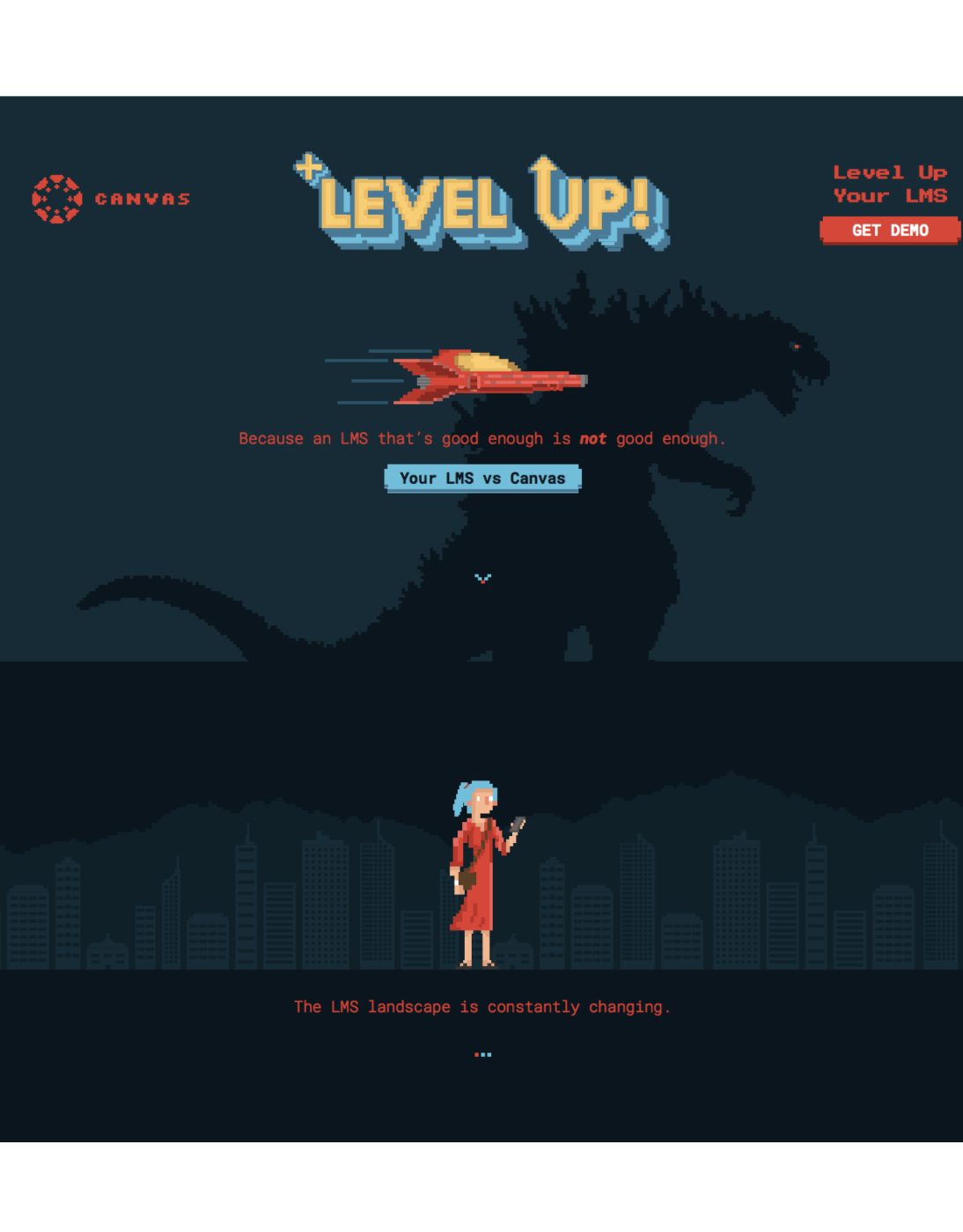Level Up landing page