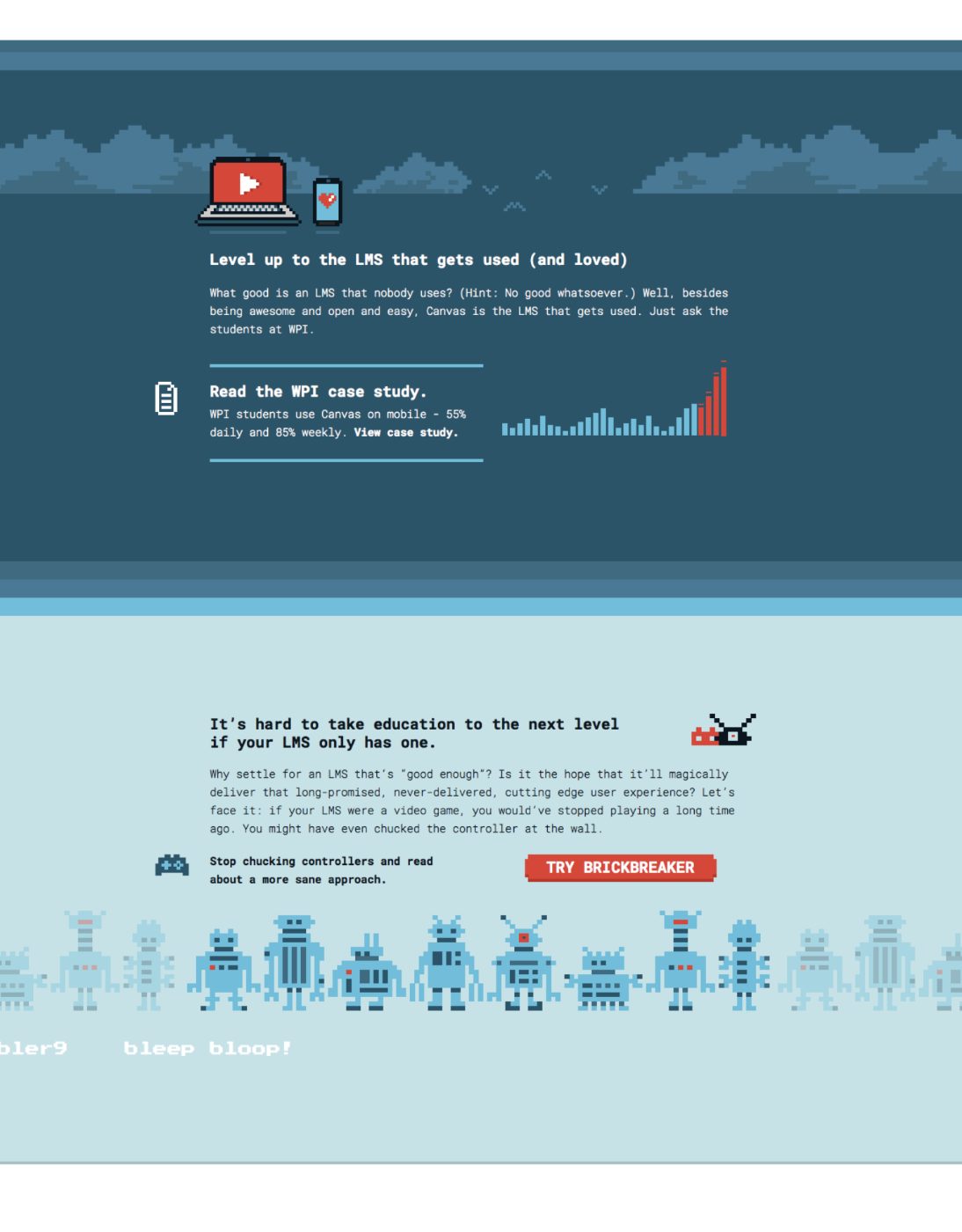 Level Up landing page